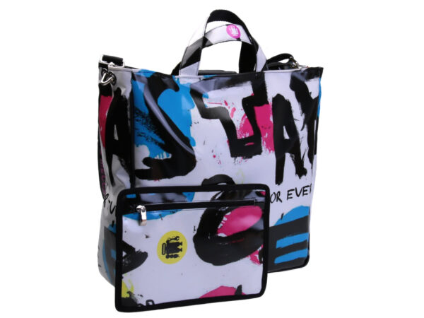 MAXI TOTE BAG MURALES FANTASY. MODEL AIRSTONE MADE OF LORRY TARPAULIN.