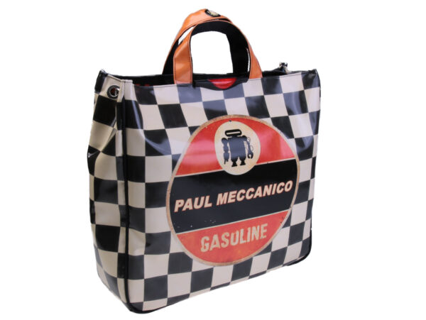 MAXI TOTE BAG "GASOLINE". MODEL AIRSTONE MADE OF LORRY TARPAULIN.