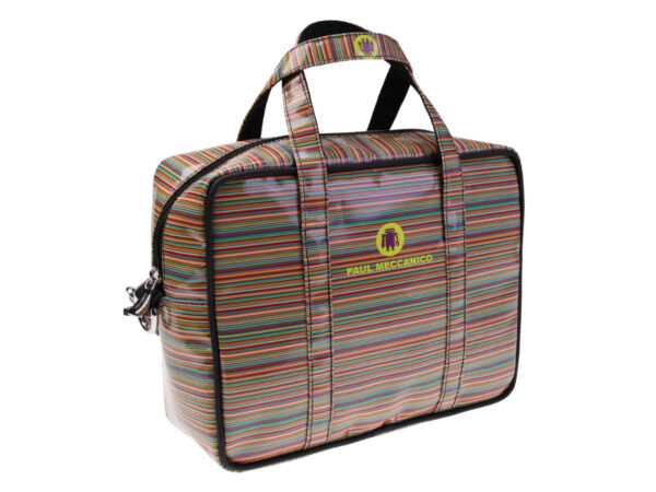 ....WOMEN'S BAG WITH MULTI LINES. MODEL PINCA MADE OF LORRY TARPAULIN.
