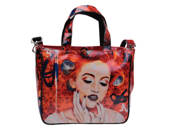 TOTE BAG "RED HOT" DESIGNED BY BIANCA LEVER. MODEL GLAM MADE OF LORRY TARPAULIN.