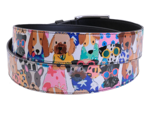 MEN'S BELT "DOGS" MADE OF LORRY TARPAULIN.