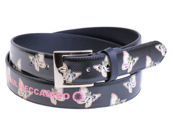 BLACK FOREST WOMEN'S BELT "BUTTERFLIES" MADE OF LORRY TARPAULIN.