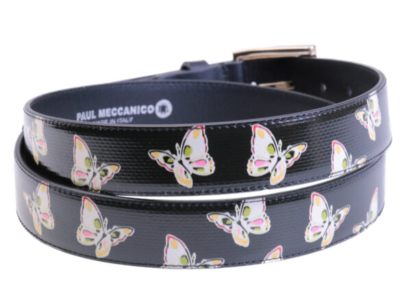 BLACK FOREST WOMEN'S BELT "BUTTERFLIES" MADE OF LORRY TARPAULIN.