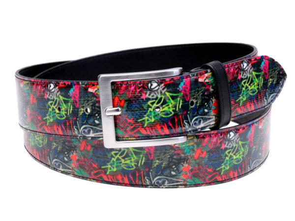 MEN'S BELT MURALES FANTASY MADE OF LORRY TARPAULIN.