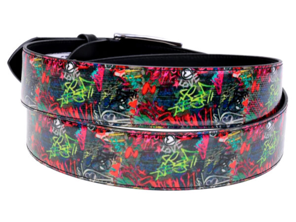 MEN'S BELT MURALES FANTASY MADE OF LORRY TARPAULIN.