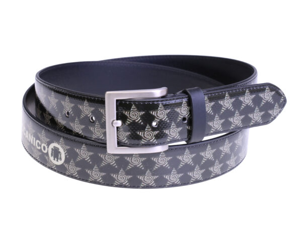...BLACK MEN'S BELT "STARS" MADE OF LORRY TARPAULIN.