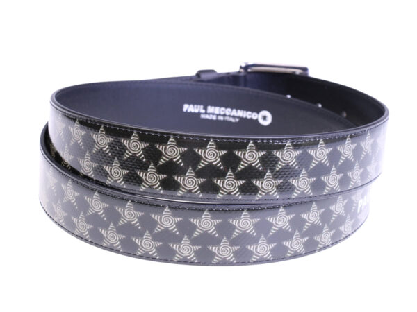 ...BLACK MEN'S BELT "STARS" MADE OF LORRY TARPAULIN.