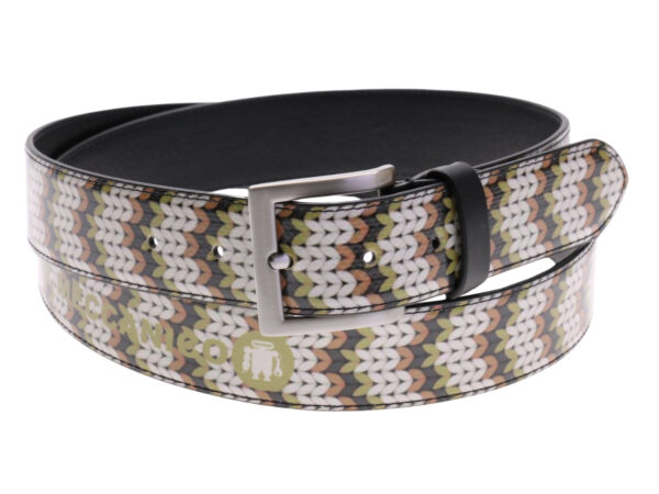 .MEN'S BELT WITH  JAPANESE FANTASY MADE OF LORRY TARPAULIN.