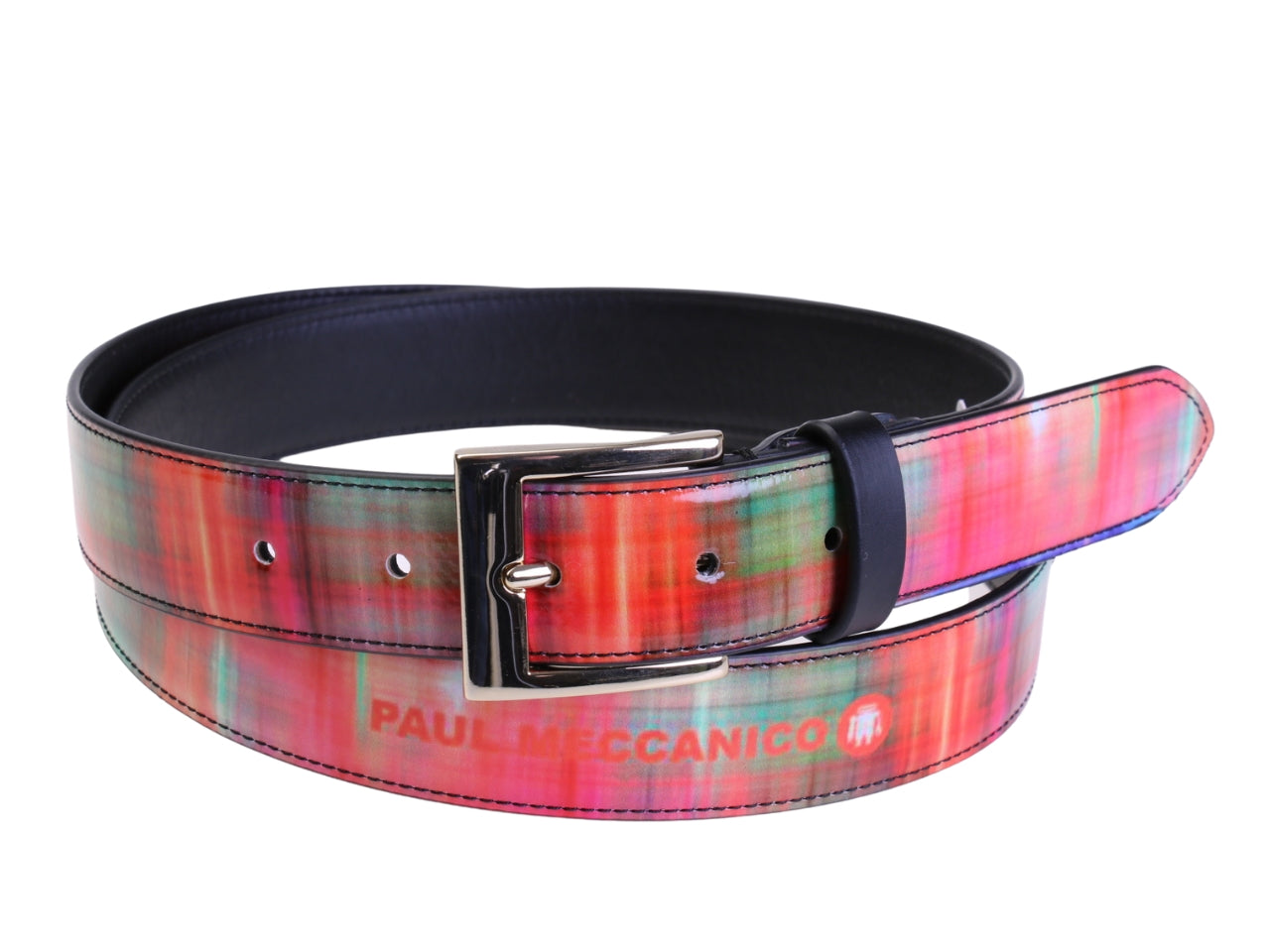 .ORANGE WOMEN'S BELT WITH TIE DYE FANTASY MADE OF LORRY TARPAULIN.