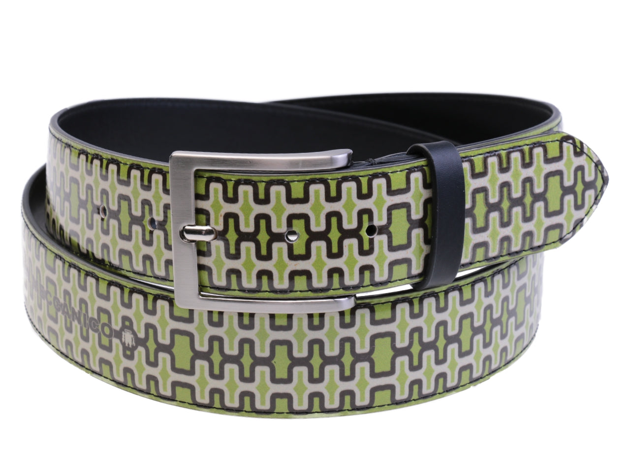 GREEN MEN'S BELT AFRO FANTASY MADE OF LORRY TARPAULIN.