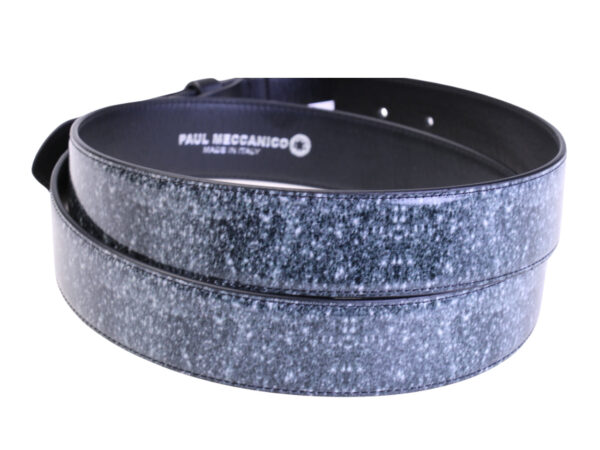 .BLACK MEN'S BELT MADE OF LORRY TARPAULIN.