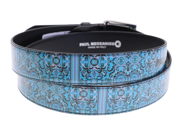 .MEN'S BELT WITH PAISLEY FANTASY MADE OF LORRY TARPAULIN.
