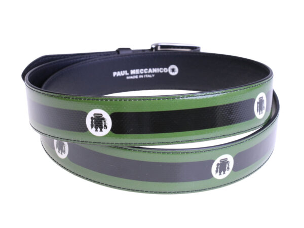 ..MEN'S BELT BLACK AND DARK GREEN COLOURS MADE OF LORRY TARPAULIN.
