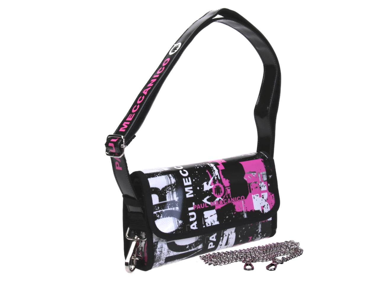CLUTCH BAG MURALES FANTASY. MODEL CANDY MADE OF LORRY TARPAULIN.