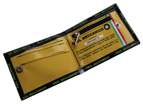 MEN'S WALLET BLACK FOREST AND WHITE. MODEL CRIK MADE OF LORRY TARPAULIN.