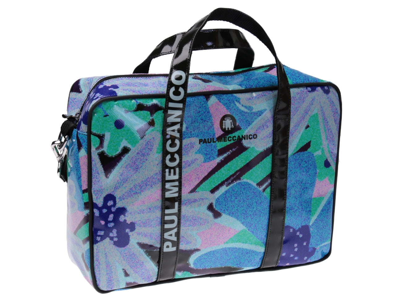 WOMEN'S BRIEFCASE FLORAL FANTASY "WATERCOLOR EFFECT". MODEL KART MADE OF LORRY TARPAULIN.