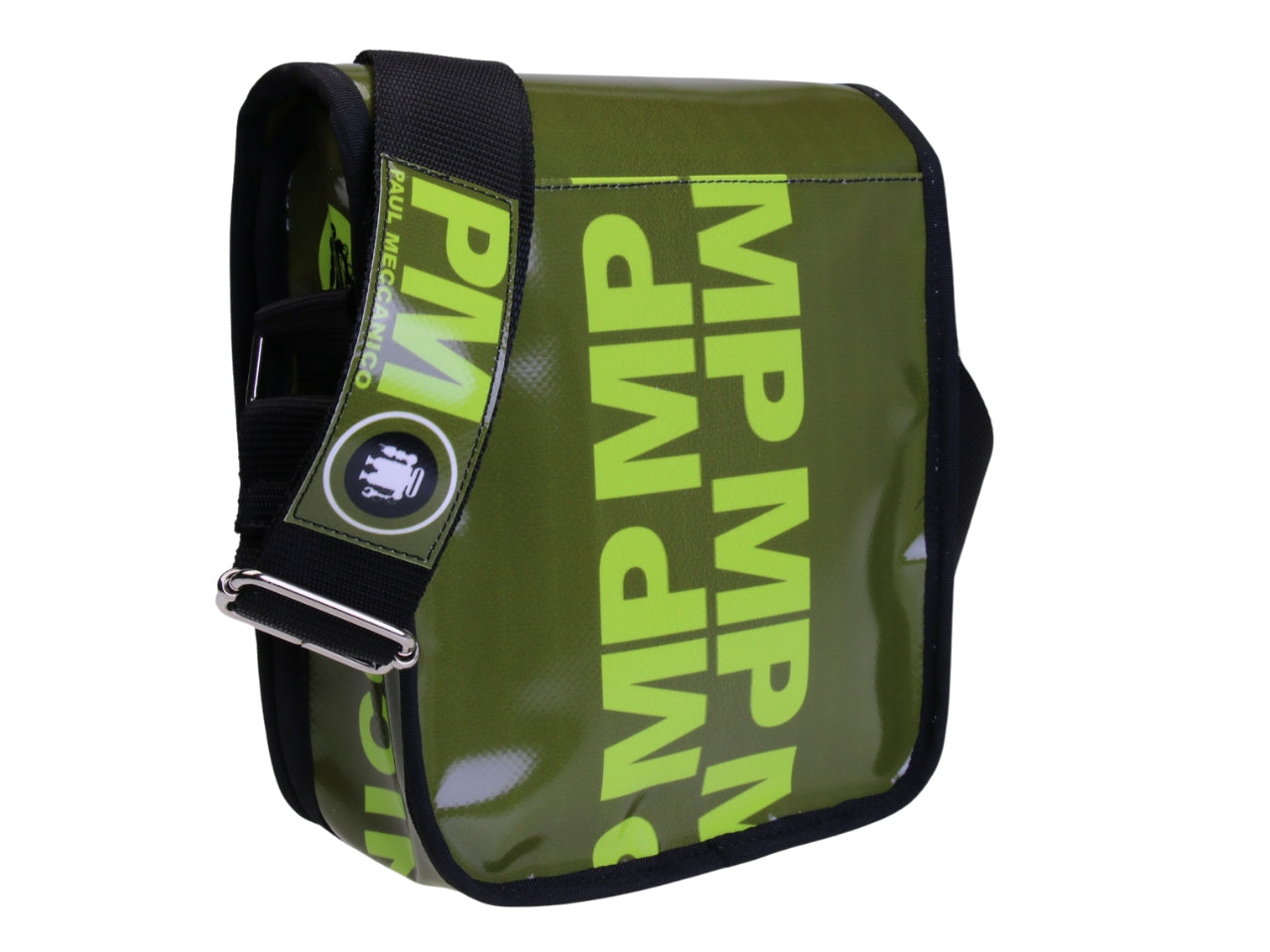 BORSA CROSSBODY VERDE SCURO. MODELLO MIPOK REALIZZATO CON TELONI DI CAMION.