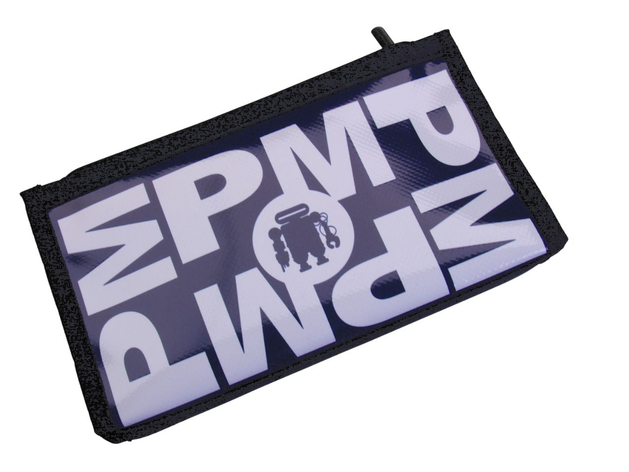 PORTAFOGLIO GRANDE DA DONNA BLU SCURO "PAUL MECCANICO". FOSSA MODELLO REALIZZATA CON TELONI DI CAMION.