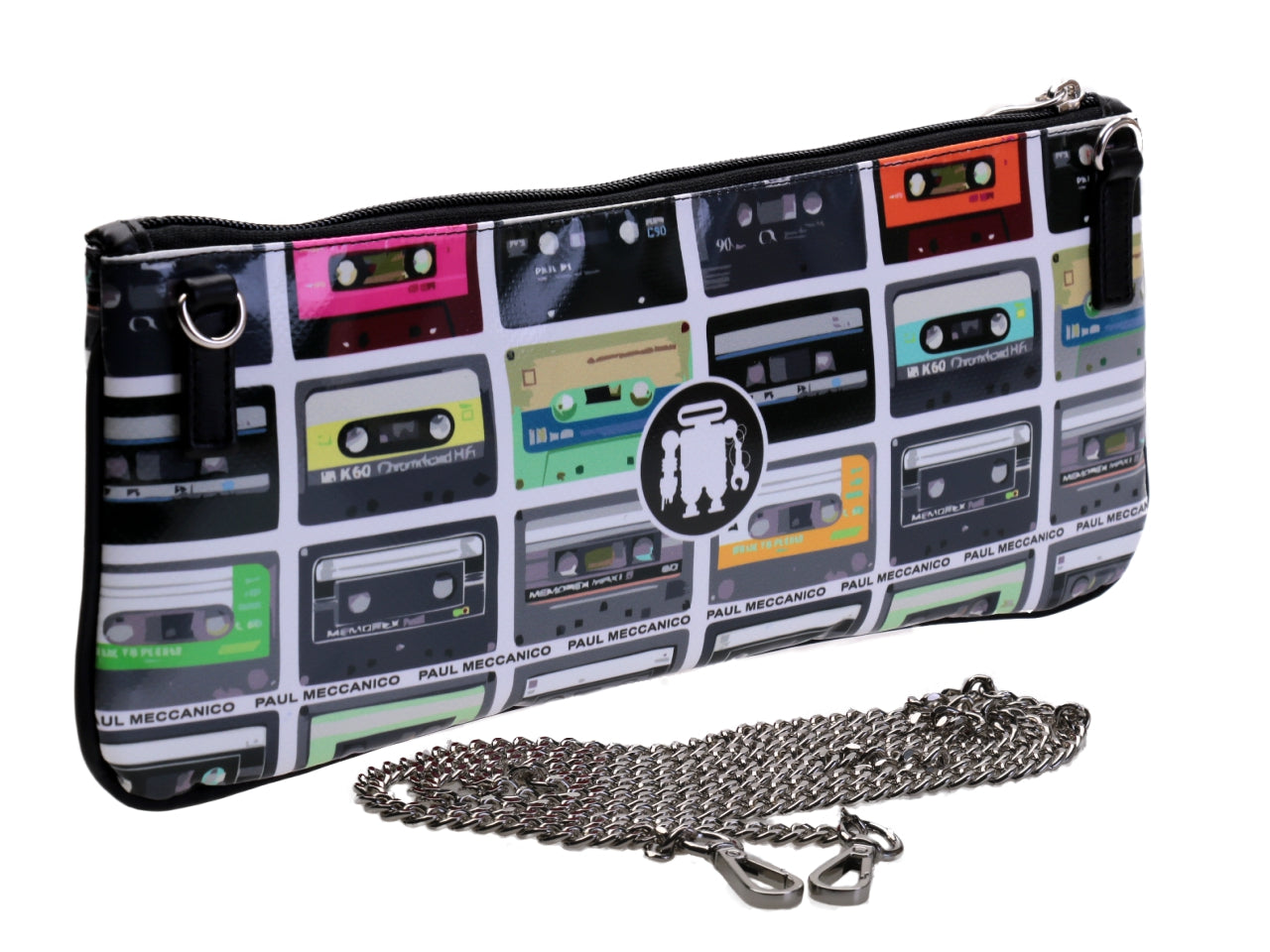 CLUTCH BAG "MUSICASSETTES". MODEL RIBELLA MADE OF LORRY TARPAULIN.