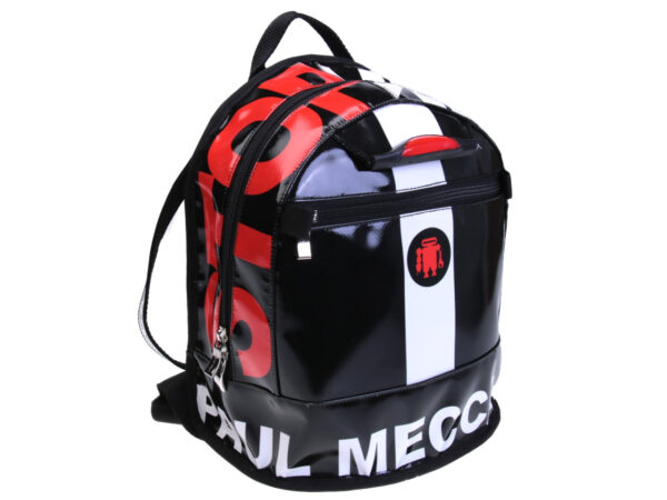 BLACK BACKPACK. MODEL SUPERINO MADE OF LORRY TARPAULIN. - Limited Edition Paul Meccanico