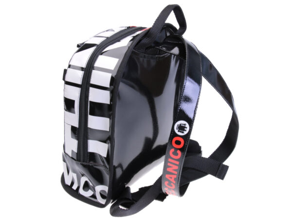 BLACK BACKPACK. MODEL SUPERINO MADE OF LORRY TARPAULIN. - Limited Edition Paul Meccanico
