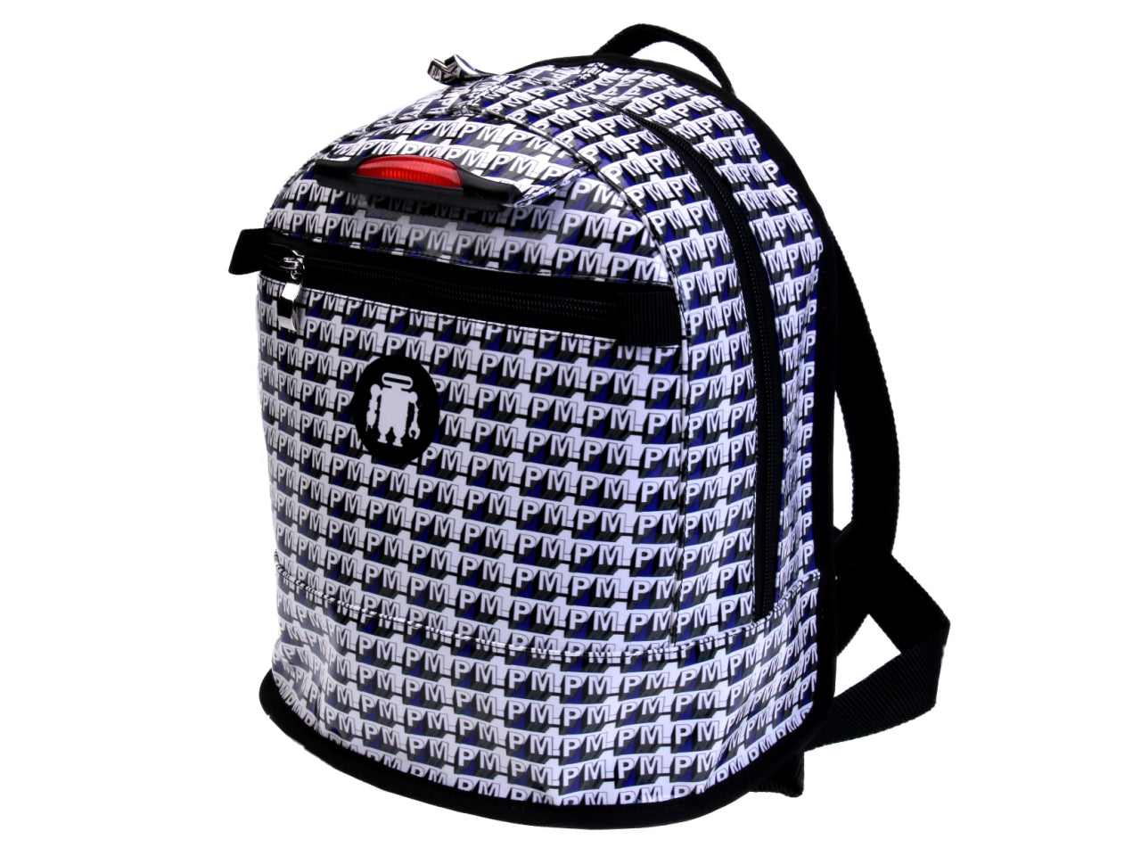 ZAINO BIANCO, GRIGIO E ROYAL. MODELLO SUPERINO REALIZZATO CON TELONI DI CAMION. - Edizione limitata Paul Meccanico