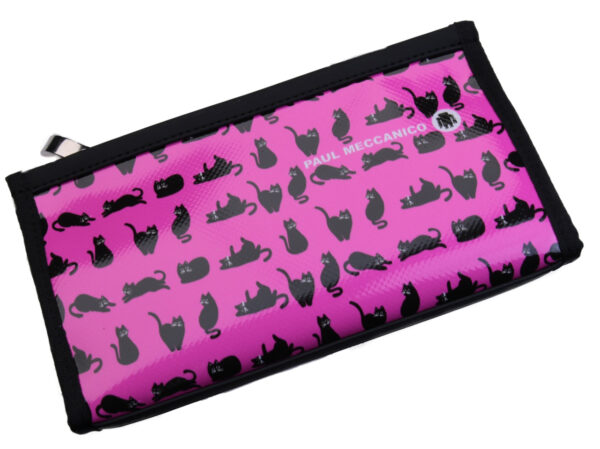 FUCHSIA LARGE WOMEN'S WALLET "KITTENS". MODEL PIT MADE OF LORRY TARPAULIN. - Limited Edition Paul Meccanico
