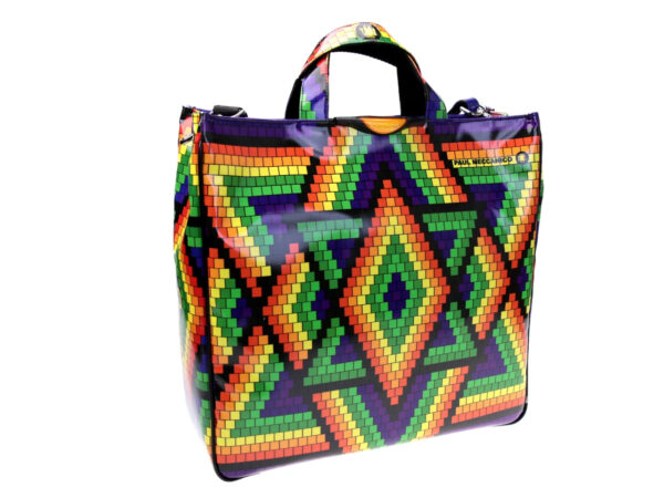 MAXI TOTE BAG MULTICOLOR PIXEL FANTASY. MODEL AIRSTONE MADE OF LORRY TARPAULIN. - Unique Pieces Paul Meccanico