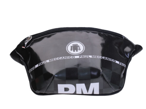 BLACK WAIST BAG. MODEL FLEX MADE OF LORRY TARPAULIN. - Limited Edition Paul Meccanico
