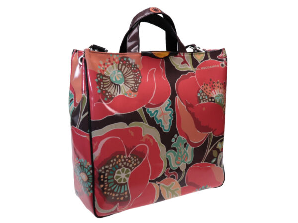 MAXI TOTE BAG POPPY FANTASY. MODEL AIRSTONE MADE OF LORRY TARPAULIN. - Unique Pieces Paul Meccanico