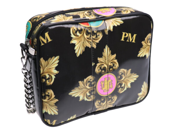 CLUTCH BLACK WITH "ROYAL" FANTASY. MODEL PARK MADE OF LORRY TARPAULIN. - Limited Edition Paul Meccanico
