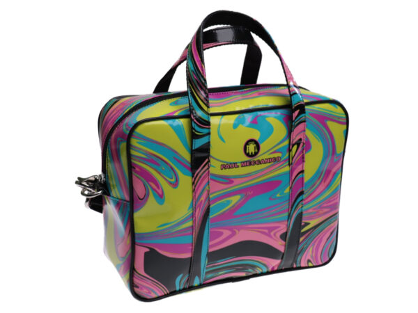 ...RECTANGULAR WOMEN'S BAG MULTICOLOR TIE DYE FANTASY. MODEL PINCA MADE OF LORRY TARPAULIN. - Unique Pieces Paul Meccanico