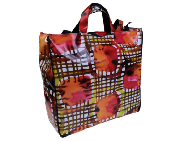 ORANGE MAXI TOTE BAG WATERCOLOR. MODEL AIRSTONE MADE OF LORRY TARPAULIN. - Unique Pieces Paul Meccanico