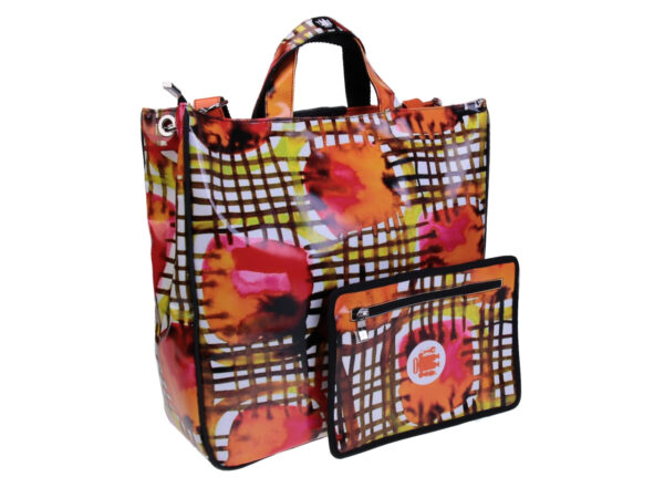 ORANGE MAXI TOTE BAG WATERCOLOR. MODEL AIRSTONE MADE OF LORRY TARPAULIN. - Unique Pieces Paul Meccanico