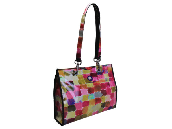 SHOPPER BAG "WATERCOLOR". MODEL PEPE MADE OF LORRY TARPAULIN. - Unique Pieces Paul Meccanico