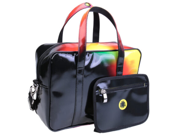 RECTANGULAR WOMEN'S BAG TIE DYE FANTASY. MODEL PINCA MADE OF LORRY TARPAULIN. - Unique Pieces Paul Meccanico