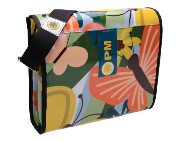 MULTICOLOR CROSSBODY "GARDEN" STYLE. MODEL BREAK MADE OF LORRY TARPAULIN. - Unique Pieces Paul Meccanico