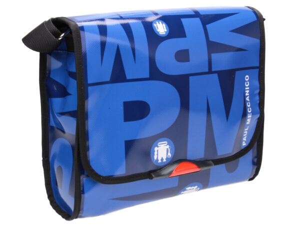 BLUE CROSSBODY BAG. MODEL BREAK MADE OF LORRY TARPAULIN. - Unique Pieces Paul Meccanico