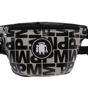 WAIST BAG WITH LETTERING FANTASY IN GREY AND BEIGE. MODEL FLEX MADE OF LORRY TARPAULIN. - Limited Edition Paul Meccanico