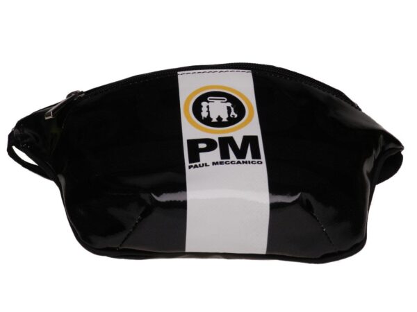BLACK AND WHITE WAIST BAG. MODEL FLEX MADE OF LORRY TARPAULIN. - Limited Edition Paul Meccanico