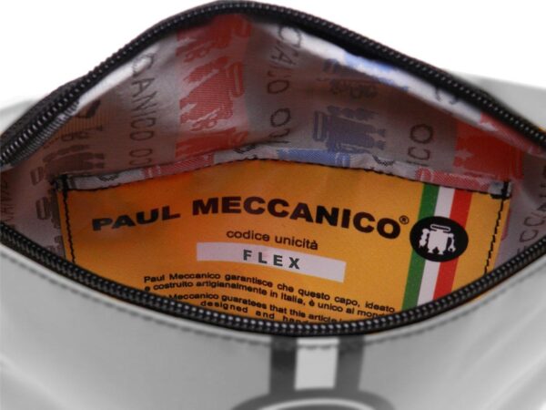BLACK AND WHITE WAIST BAG. MODEL FLEX MADE OF LORRY TARPAULIN. - Limited Edition Paul Meccanico