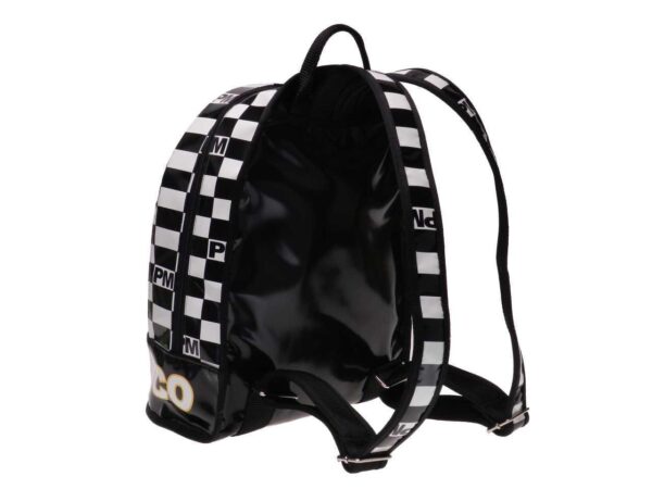 BLACK & WHITE BACKPACK GRAND PRIX STYLE. MODEL SUPER MADE OF LORRY TARPAULIN. - Limited Edition Paul Meccanico
