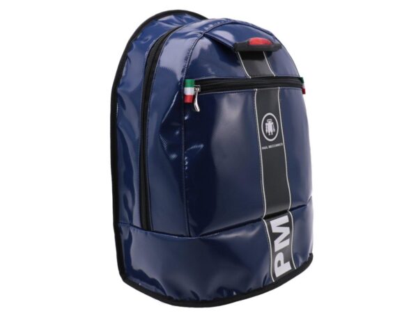 BLUE AND BLACK BACKPACK PAUL MECCANICO. MODEL SUPER MADE OF LORRY TARPAULIN. - Limited Edition Paul Meccanico