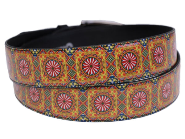 ORANGE MEN'S BELT SICILIAN STYLE MADE OF LORRY TARPAULIN. - Unique Pieces Paul Meccanico