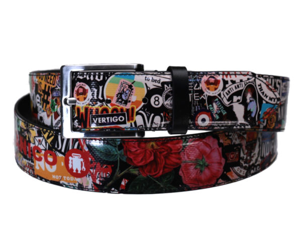 MEN'S BELT MURAL FANTASY MADE OF LORRY TARPAULIN. - Unique Pieces Paul Meccanico