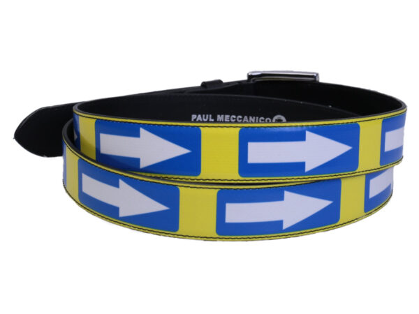 YELLOW WOMAN'S BELT MADE OF LORRY TARPAULIN. - Unique Pieces Paul Meccanico