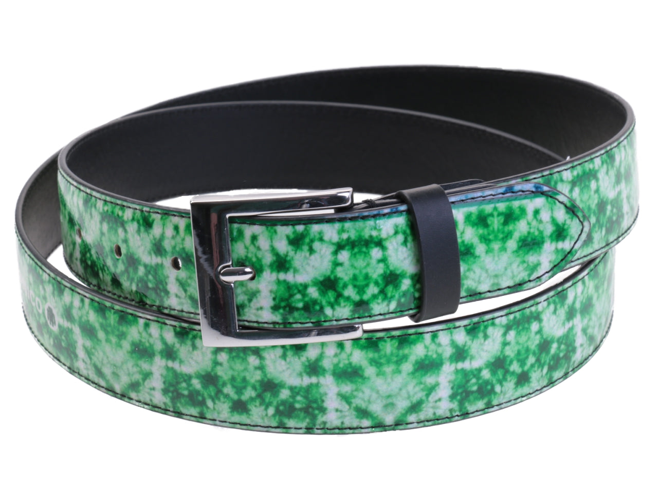 GREEN WOMEN'S BELT TIE DYE FANTASY MADE OF LORRY TARPAULIN.