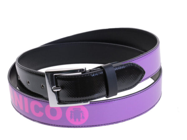 LILAC WOMEN'S BELT MADE OF LORRY TARPAULIN.