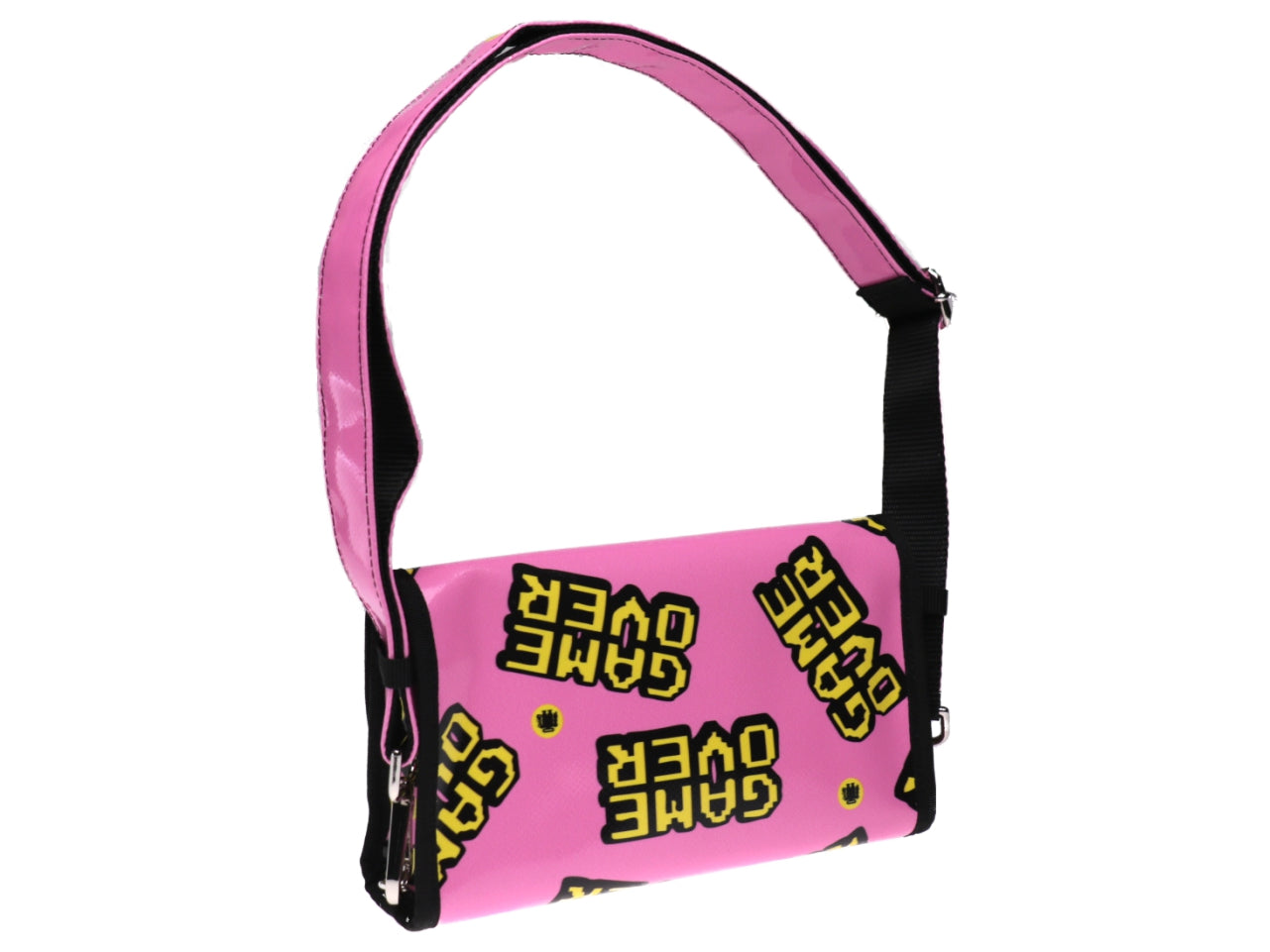 POCHETTE ROSA "GAME OVER". MODELLO CANDY REALIZZATO CON TELONI DI CAMION. - Edizione limitata Paul Meccanico