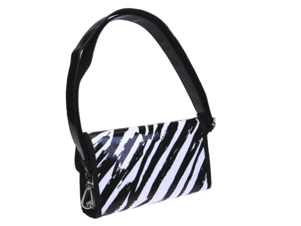 CLUTCH BAG BLACK AND WHITE. MODEL CANDY MADE OF LORRY TARPAULIN. - Limited Edition Paul Meccanico